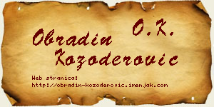 Obradin Kozoderović vizit kartica